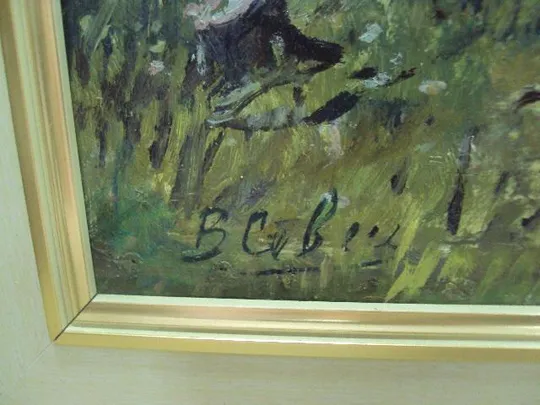 картина В. Севец пейзаж в ажурной раме. картон, масло 82 х 31 см, с рамой 105 х 54 см №1365 (№189) Інтернет-аукціон