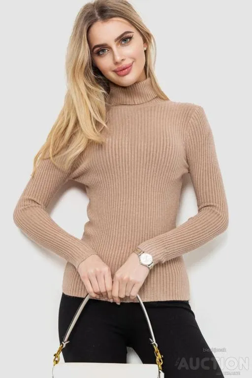 Гольф женский однотонный, цвет бежевый, 244R001 Ціна