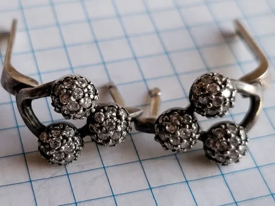 Серьги серебро 925, с камешками Де купити