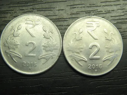 фото, 2 рупії Індія 2016 (два різновиди)