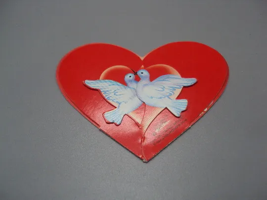 Открытка валентинка С днем Святого Валентина! сердце сердечко цветы голуби укр №18181л З аукціону