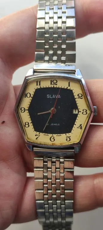 Часы Слава в шестиугольной корпусе экспортные производство СССР, рабочие fp448 Де купити