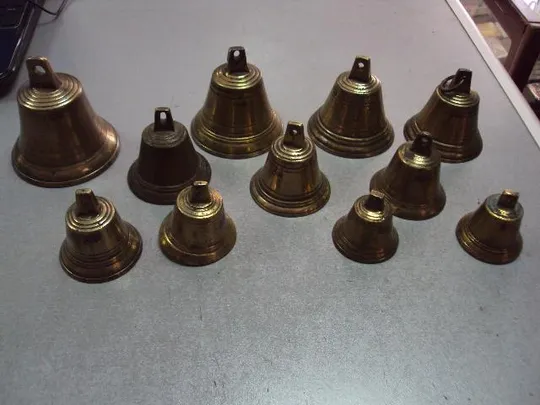 Колокола бронза колокольчики с 0-1 и 3-11 колокол лот 11 шт №11650 Продаж