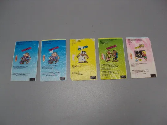 Обертка от жвачки Tofita kent 81, 82, 13 и 85 фантик вкладыш Лайнер для десен Турция 5 шт №17880мя З аукціону