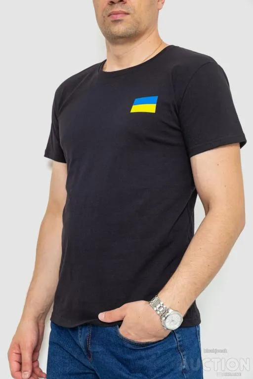 Футболка мужская патриотическая, цвет черный, 226R040 З аукціону