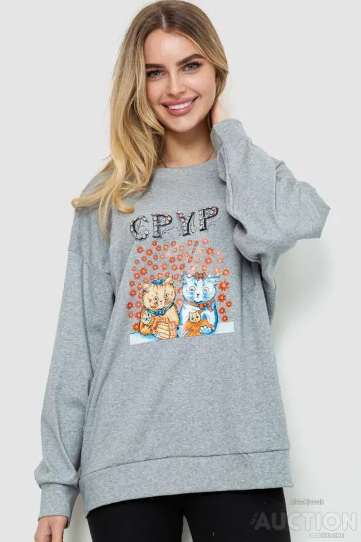 Батник женский, цвет серый, 129R1424-99 Ціна