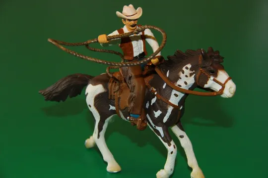 КОВБОЙ З ЛАСО-АРКАНОМ на коні SCHLEICH 90-100мм ФРН ФРГ люкс!! Ціна