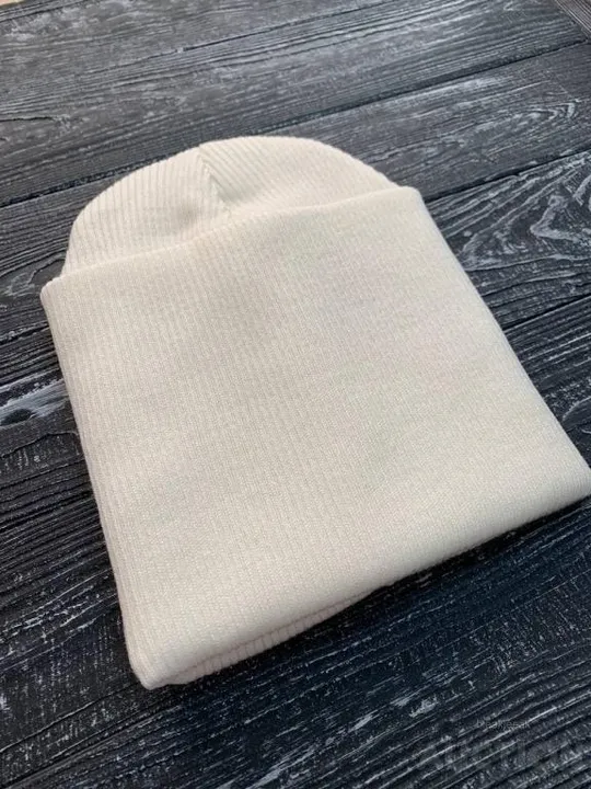 Купити Шапка подвійна з підворотом колір бежевий