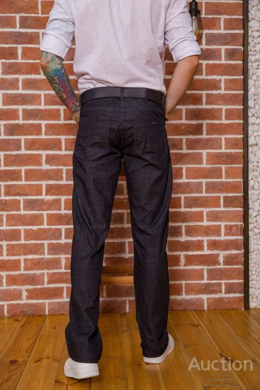 Джинсы мужские с ремнем, цвет грифельный, 194R50300 Де купити