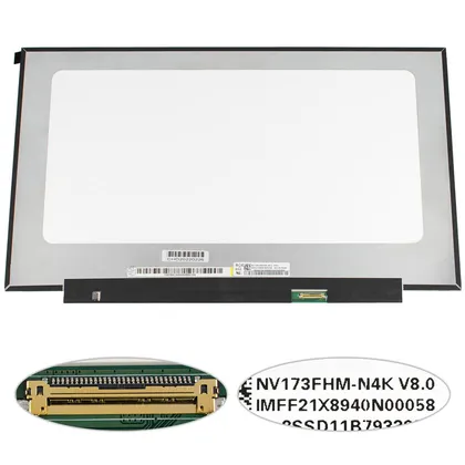 фото, Матриця 17.3" NV173FHM-N4K (1920*1080, 30pin(eDP, IPS, 300cd/m2, 72% NTSC), LED, SLIM(без планок та вушок), матова, роз'єм