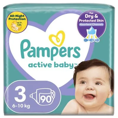 Подгузники Pampers Active Baby Mid Размер 3 (6-10 кг) 90 ш (8001090949455) Ціна