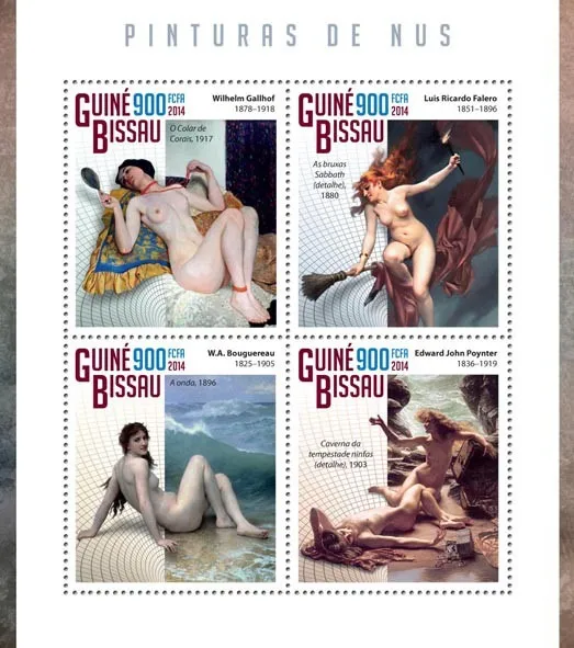 Купити Гвинея Бисау-Обнажённая Живопись  - 2014.Чистый полный красивый комплект .MNH.