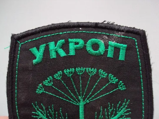 Шеврон нашивка Укроп черно-зеленый термоапликация зонтик длина 11 см №14735с Де купити