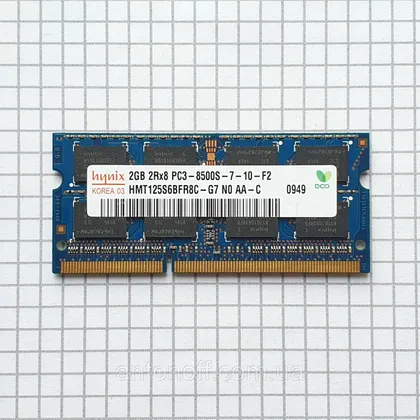 фото, Модуль пам'яті Hynix 2GB 2Rx8 PC3-8500S (DDR3) HMT125S6BFR8C-G7 для ноутбука оригінал