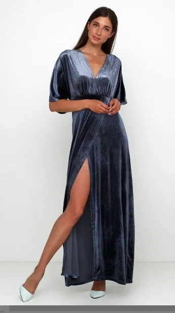 Сукня велюр сірого кольору. Ціна