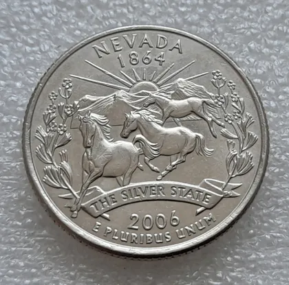 фото, (8101 ря) ¼ долара 2006 США (квотер, 25 центів) Квотер штата Невада