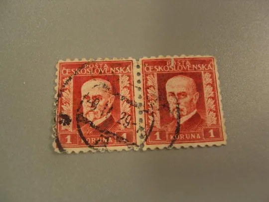 марки сцепка Чехословакия 1925 стандарт личности гаш №1599 Ціна