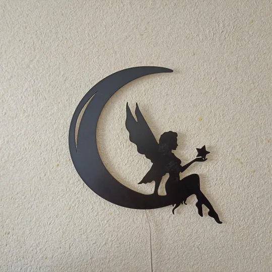 Панно декоративне картина на стіну Фея на місяці 450х400 acr-p000108 Ціна