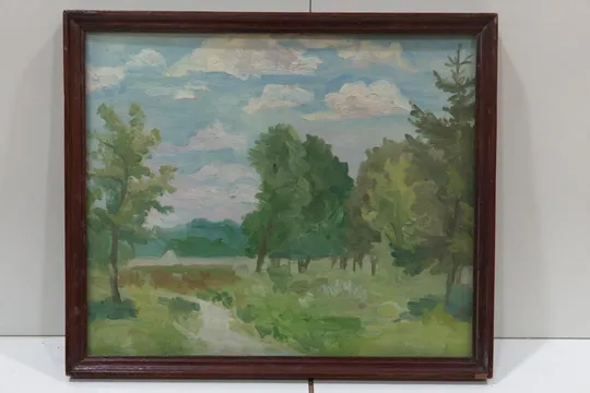 Картина пейзаж деревья Аксентюк. масло картон 44х37,5 см №84 Ціна