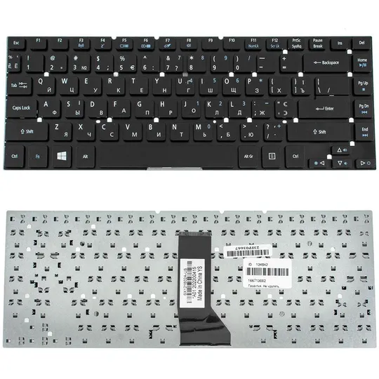 Клавіатура для ноутбука ACER (AS: 3830, 4830, TM: 3830, 4755, 4830) ukr, black, без фрейма (Win 7) Ціна