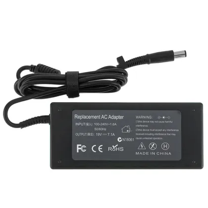 фото, Блок живлення для ноутбука HP 19V, 7.1A, 135W, 7.4*5.0-PIN, (Replacement AC Adapter) black (без кабелю!)