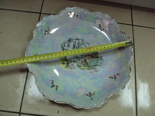 Тарелка японские мотивы блюдо фарфор клеймо корона с крестом высота 4 см диаметр 28,5 см №10763 Недорого