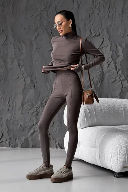 фото, Лосини модерн шоколад зі штріпками