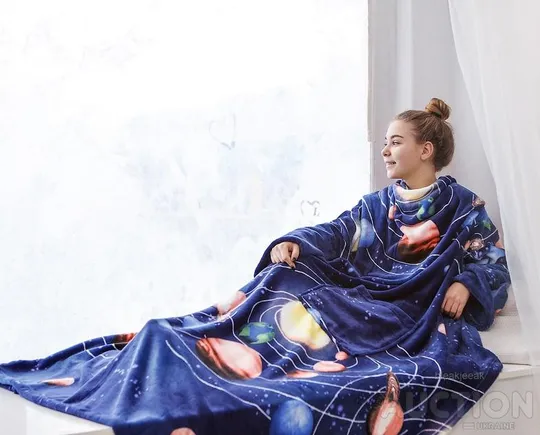 Купити Рукоплед Плед з рукавами з мікрофібри з малюнками 200х160 Ти просто Космос