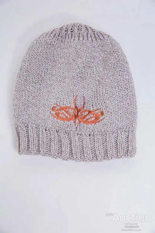 Детская шапка, бежево-терракотового цвета с вышивкой, 167R7778-1 Ціна