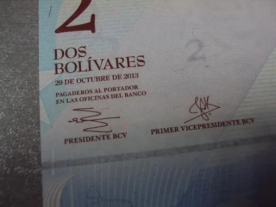 банкнота венесуэла 2 боливара 2013 №545 Продаж