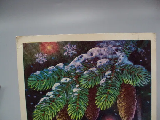 Купити Открытка С новым годом! елка шишки художник Л. Кузнецов 1976 год №16205