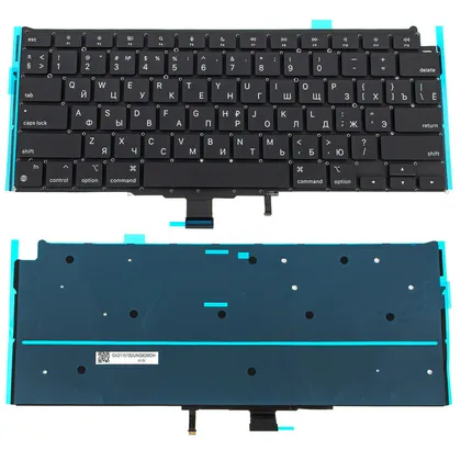фото, Клавіатура для ноутбука APPLE (MacBook Air: A2337 (2020-2021)) rus, black, підсвічування клавіш, SMALL Enter (ОРИГІНАЛ)