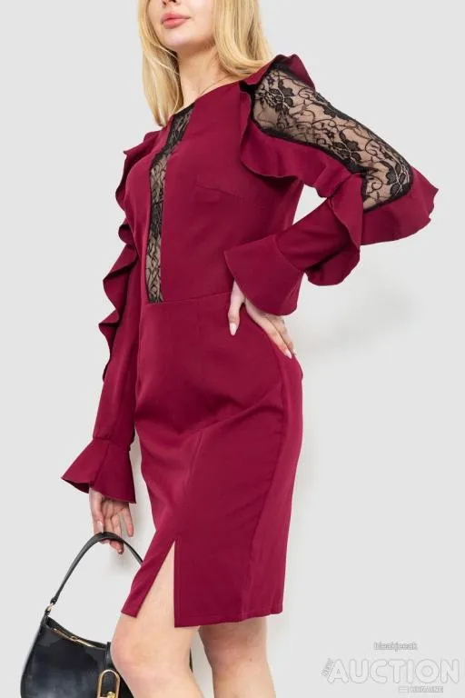 Платье нарядное, цвет бордовый, 214R402 З аукціону