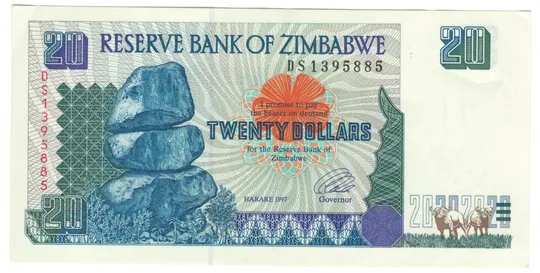 20 доларів 1997 року Зімбабве Ціна