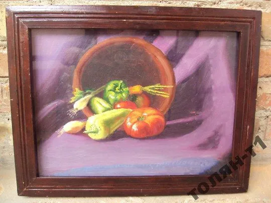 Купити Картина натюрморт Овощи. Гащук. масло картон 47х37 см №82