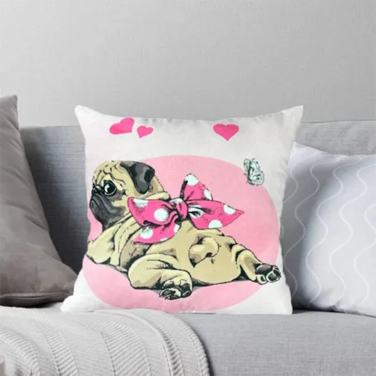 Купити Подушка 3D Розовый Мопсик 2542_D 11991 35х35 см