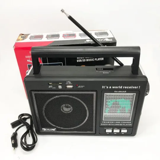 Портативный радиоприемник GOLON RX-99/3920 аккумуляторный FM/AM/SW с воспроизведением USB/MicroSD Інтернет-аукціон