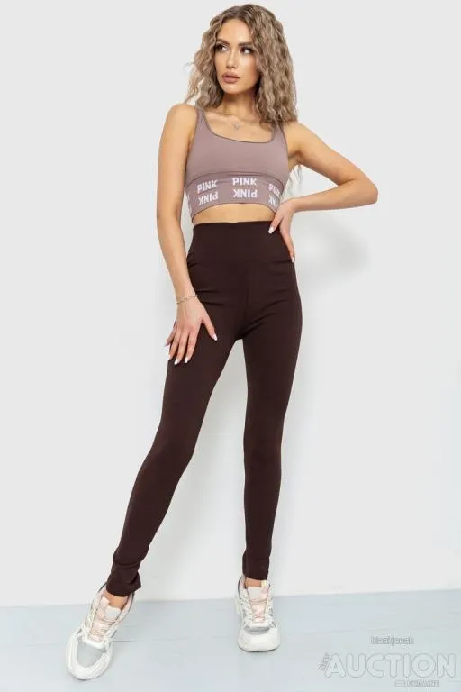 Купити Лосины женские в рубчик, цвет темно-коричневый, 205R606