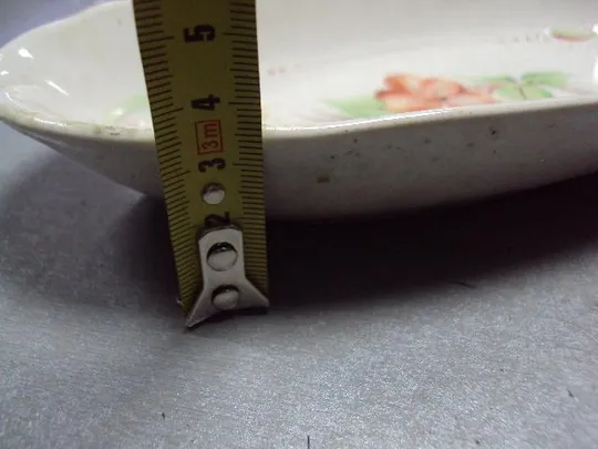 Купити Тарелка блюдо Барановка фарфор узор цветок и листья высота 3,5 см длина 26 см №10746