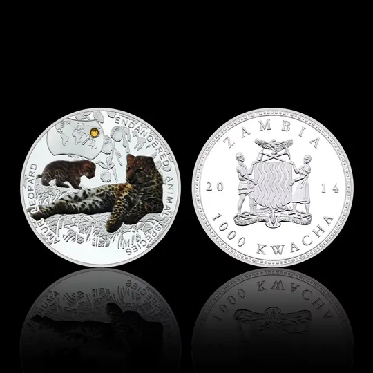 Набір із 12-ти монет з срібним покриттям &quot;Зникаючі тварини світу&quot;. ZAMBIA, 1000 KWACHA, 2014 р. На торгах