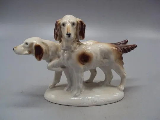 Фигура фарфор Германия Carl Scheidig KG Гревенталь охотничьи собаки Эпаньол бретон собачки 10,8см №5 Ціна