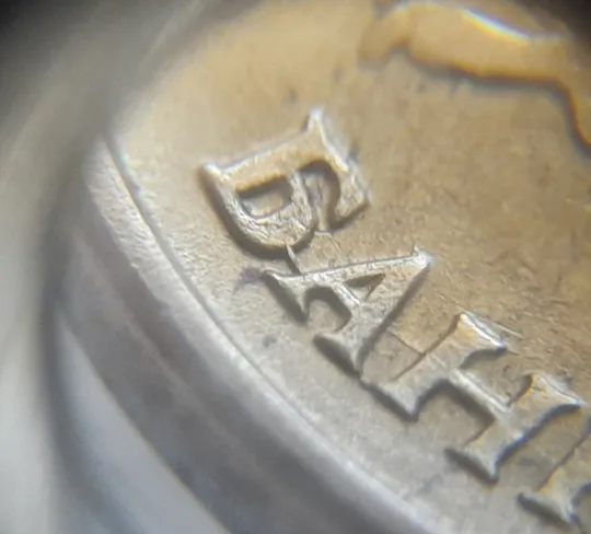 (7974) 1 рубль 1992 РФ, М, викрошки та розколи на реверсі та аверсі Характеристики