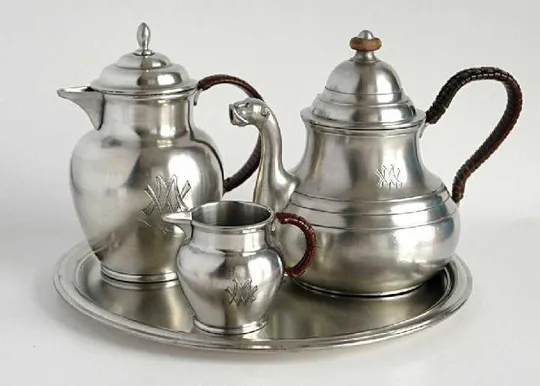 Чайно-кавовий сервіз олово посріблення Німеччина Ціна