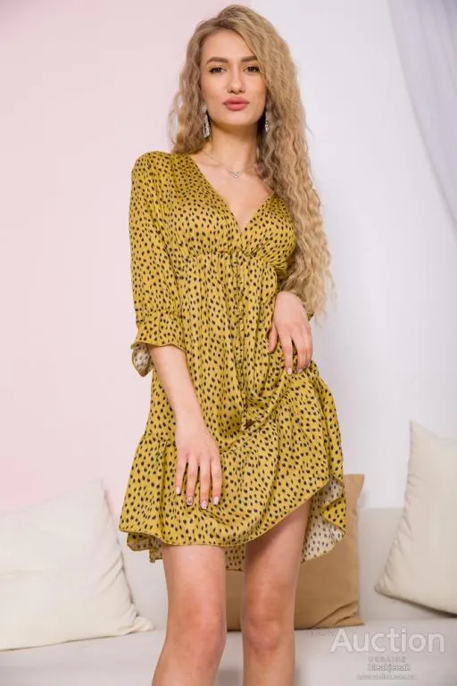 Платье с принтом, цвет бронзовый, 115R0400-1 Ціна