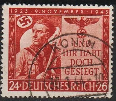 фото, 1943 - Рейх - 20 років пивного путчу Mi.863 _2.0 € _гаш