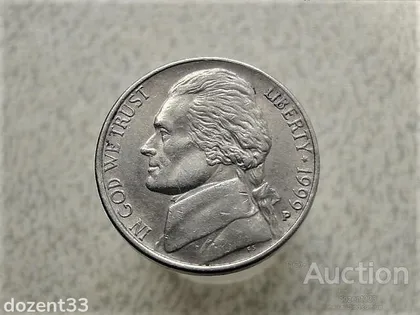 фото, 5 центнів 1999 рік США " D " Денвер " Джефферсон Нікель " (772)