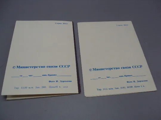 Открытка телеграмма цветы гвоздики фото И. Дергилева лот 2 шт №16157 Інтернет-аукціон