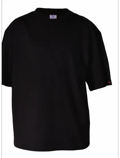 фото, Чоловіча футболка однотонна оверсайз Lans 15/005 бавовняна чорна L-XL