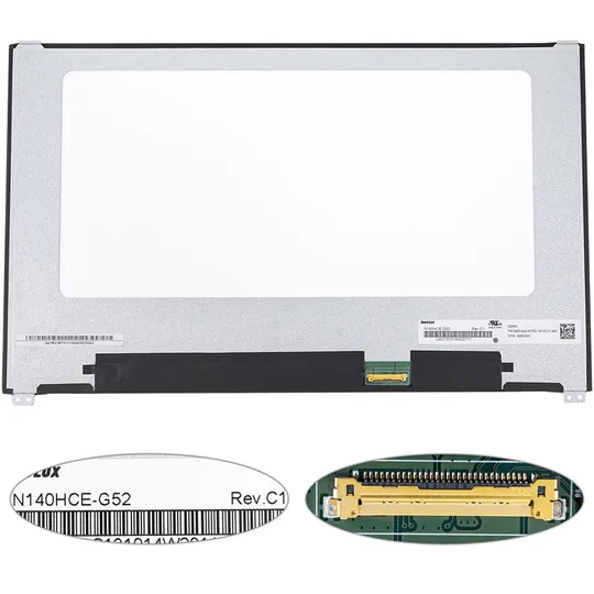 Купити Матриця 14.0 N140HCE-G52 (1920*1080, 30pin(eDP, IPS), LED, SLIM(без дод. панелі), матова, роз'єм праворуч знизу, th=2.8mm) для