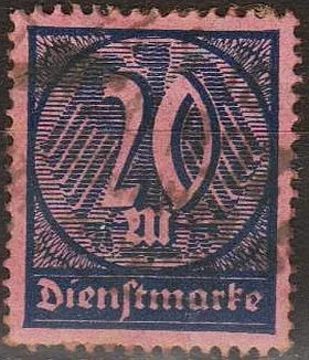 фото, 1922 - Німеччина - Стандарт - Службова 20 Mi.72 _2,0 €